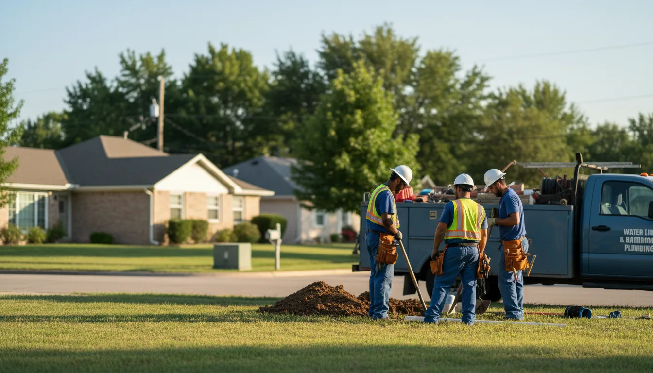 Residential water line and bathroom plumbing service in West Ridge, AR